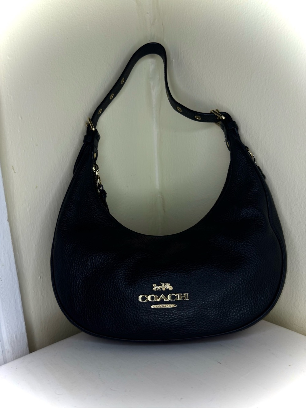 COACH Bailey Black Leather Hobo Shoulder Bag